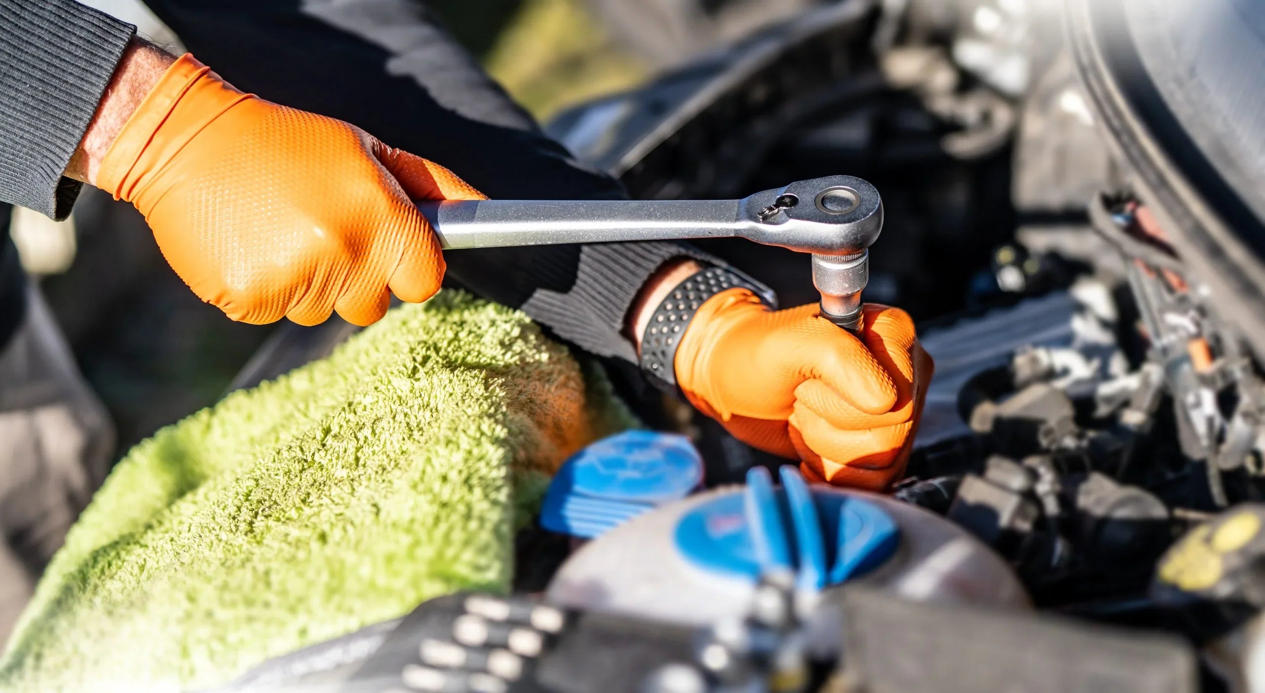 Nitrilhandschuhe Orange 2-3 x Dicker mit Diamant Textur 50 Stück