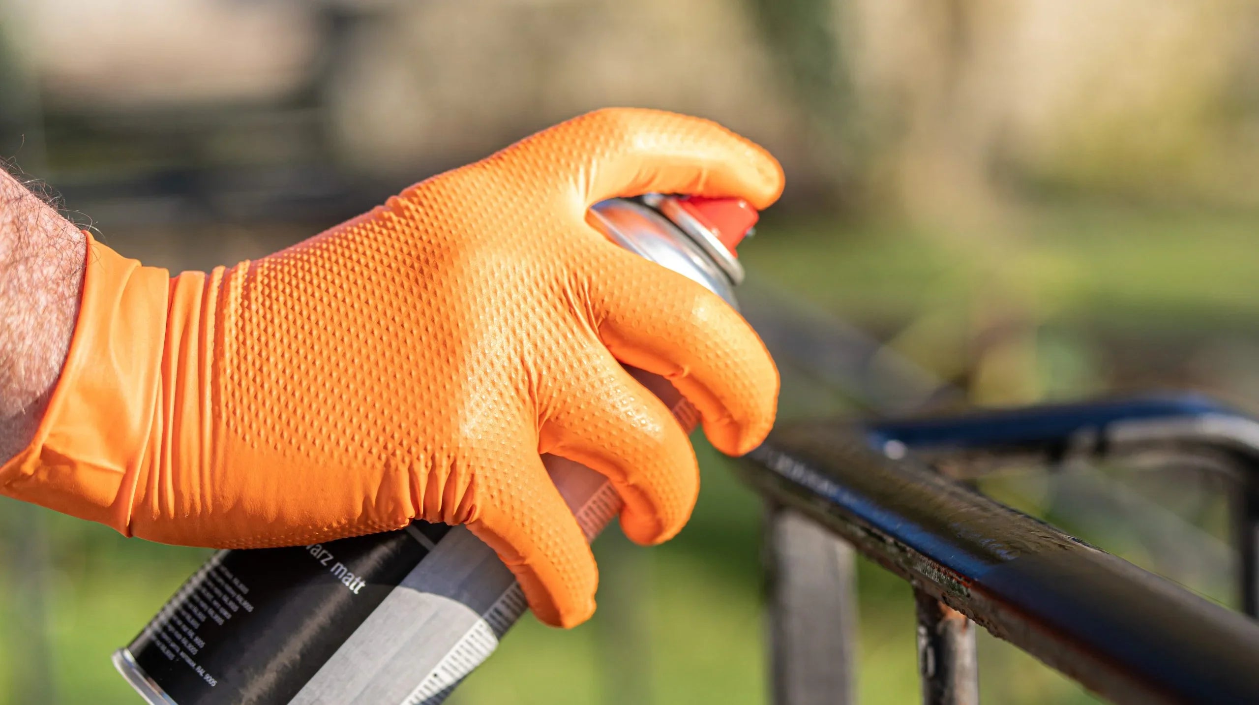 Nitrilhandschuhe Orange 2-3 x Dicker mit Diamant Textur 50 Stück