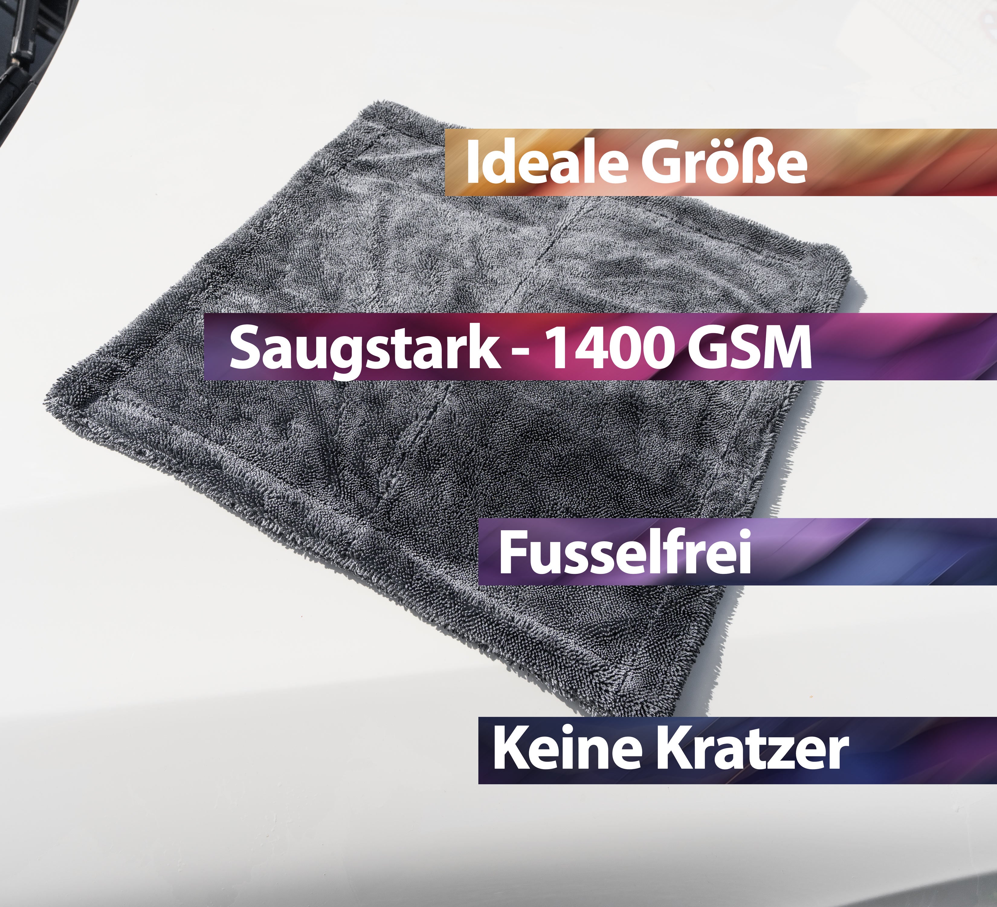 Microfiber Cloth XXL Grey – 1400 GSM Premium Drying Cloth, Extremely Absorbent & Lint-Free