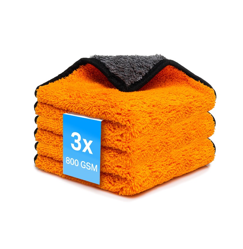 3 x Mikrofasertuch ORANGE 800 GSM