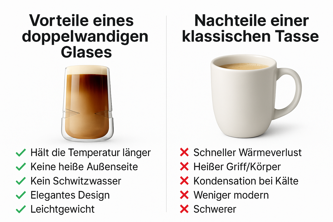 Doppelwandige Kaffeegläser 4 Stück Thermoglas 350ml Latte Macchiato Gläser Cappuccino Doppelwandglas spülmaschinenfest