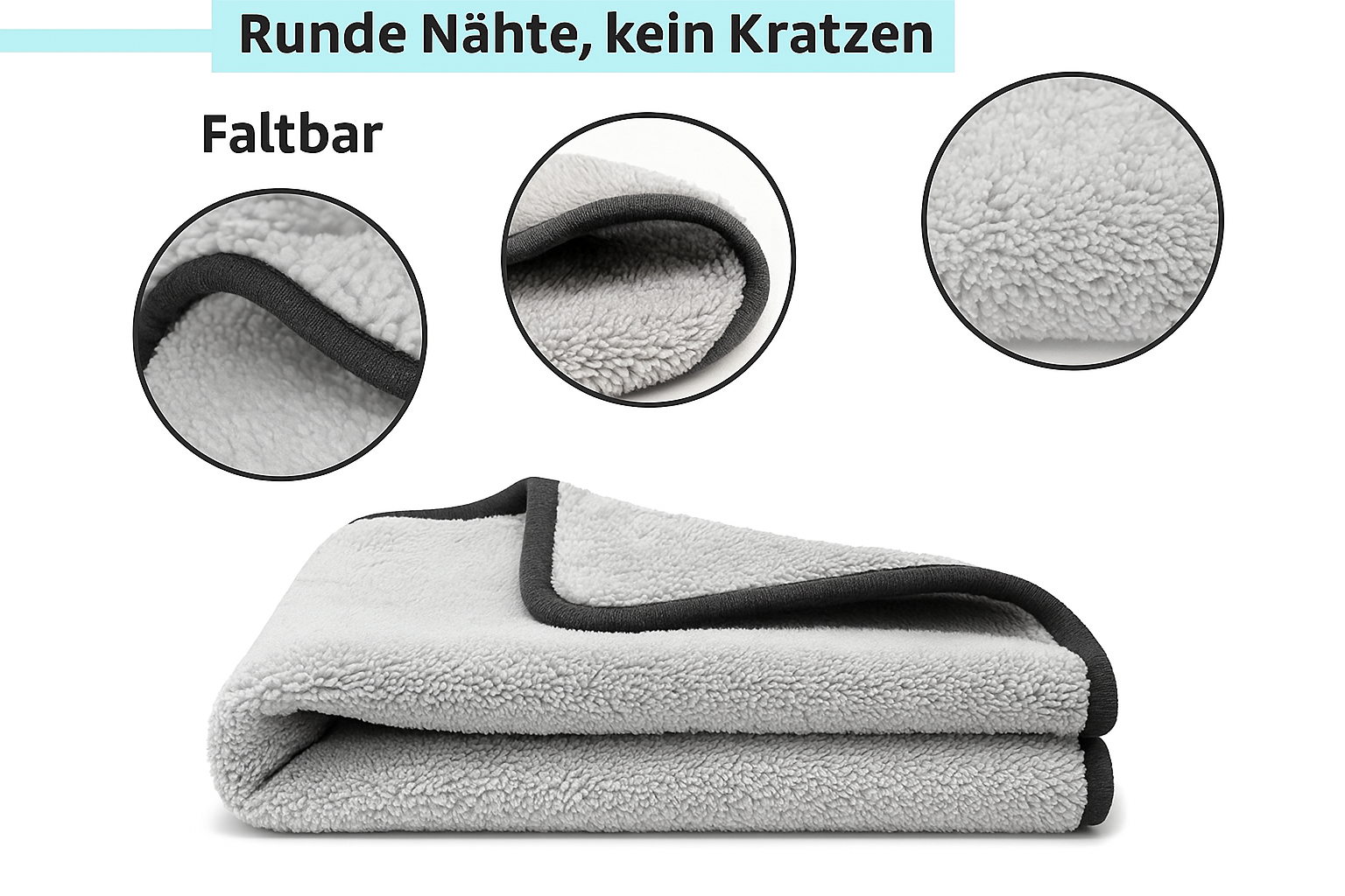 Mikrofasertücher Hellgrau – 600 GSM Premium Reinigungstücher 30×30 cm, Saugstark & Fusselfrei