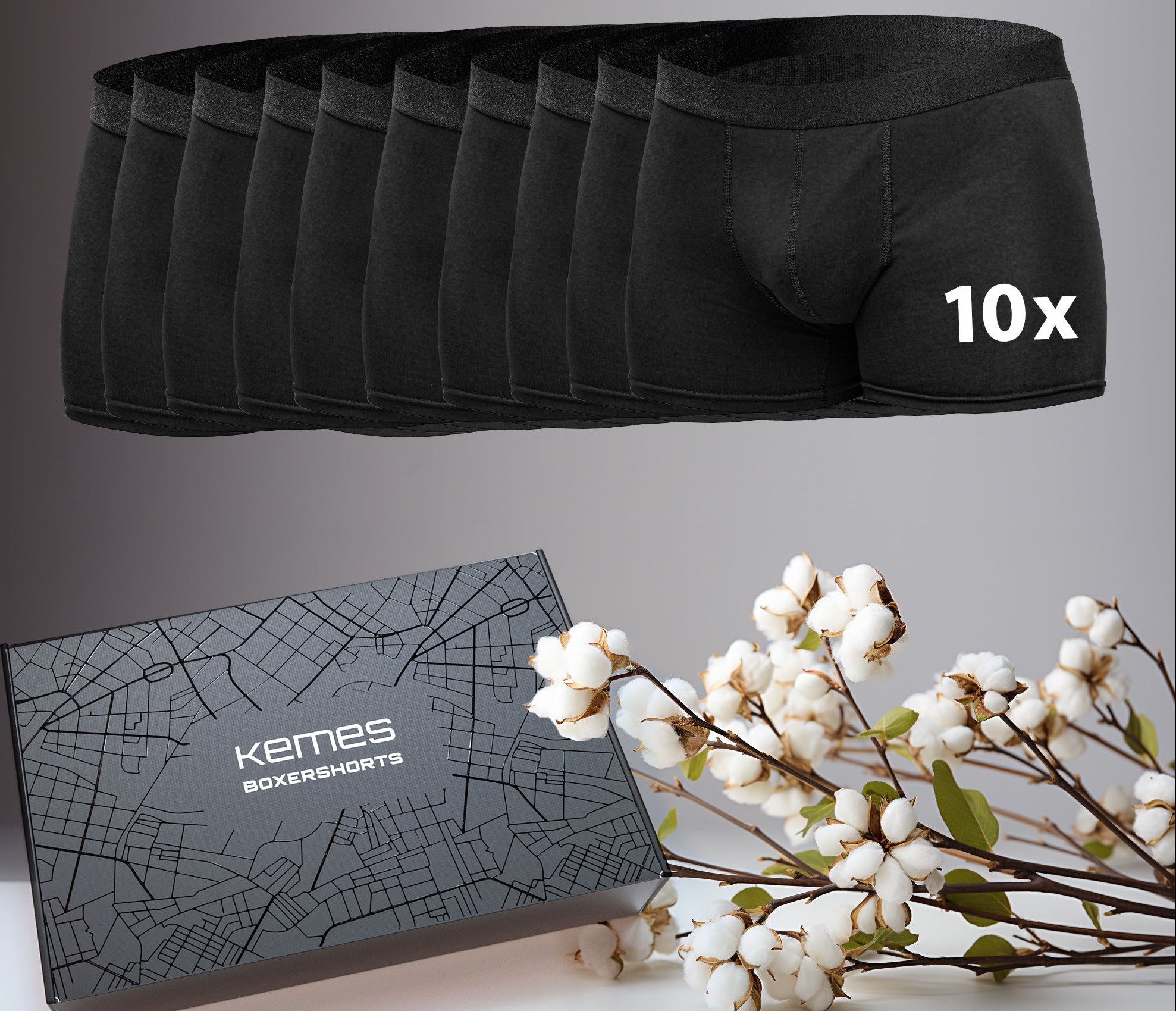 Boxer para hombre, color negro, 95 % algodón, 5 % elastano, certificado ÖKO-TEX-100 