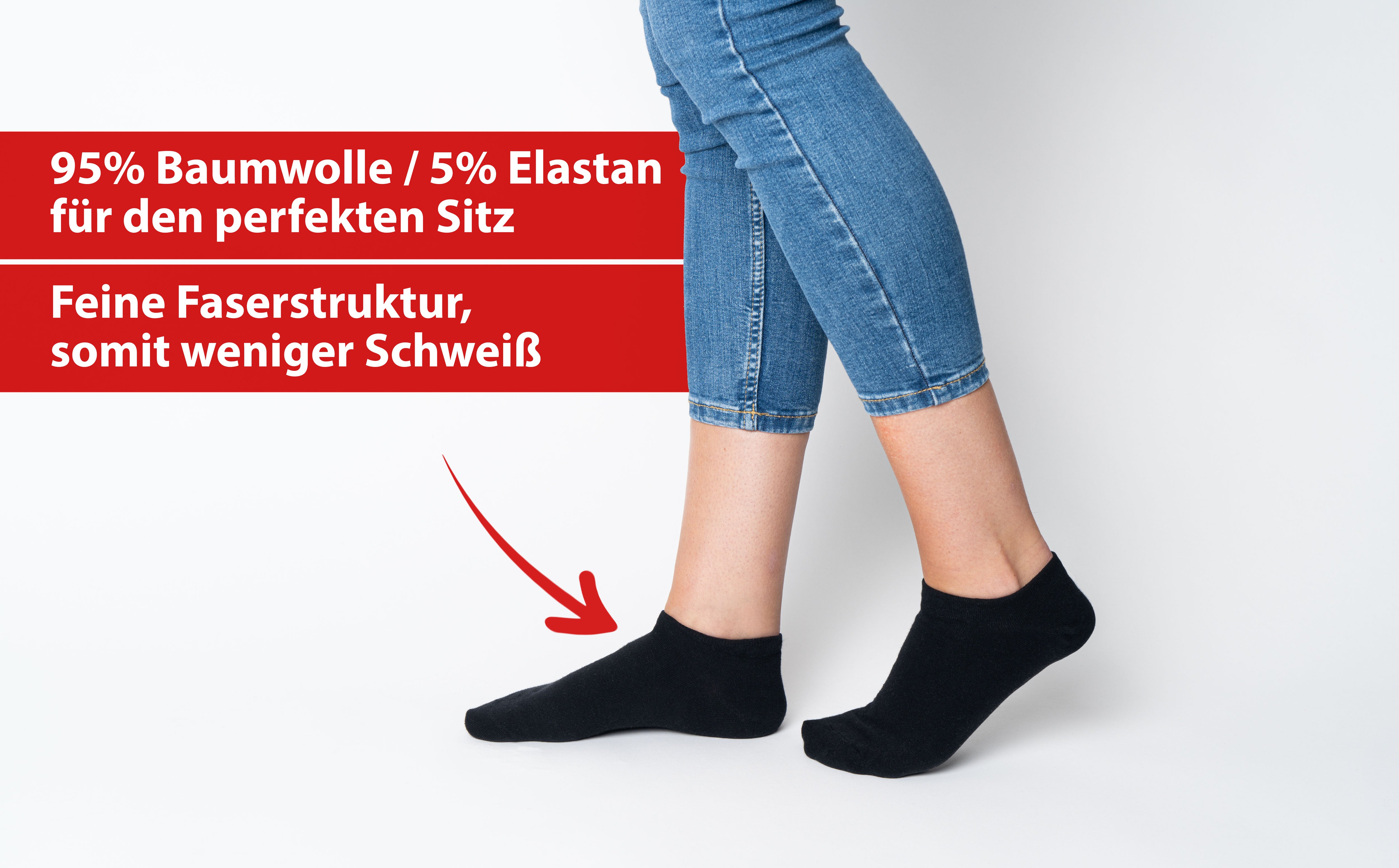 Calcetines deportivos unisex negros 10 pares diferentes tamaños calcetines deportivos hombre/mujer 95% algodón 5% elastano 