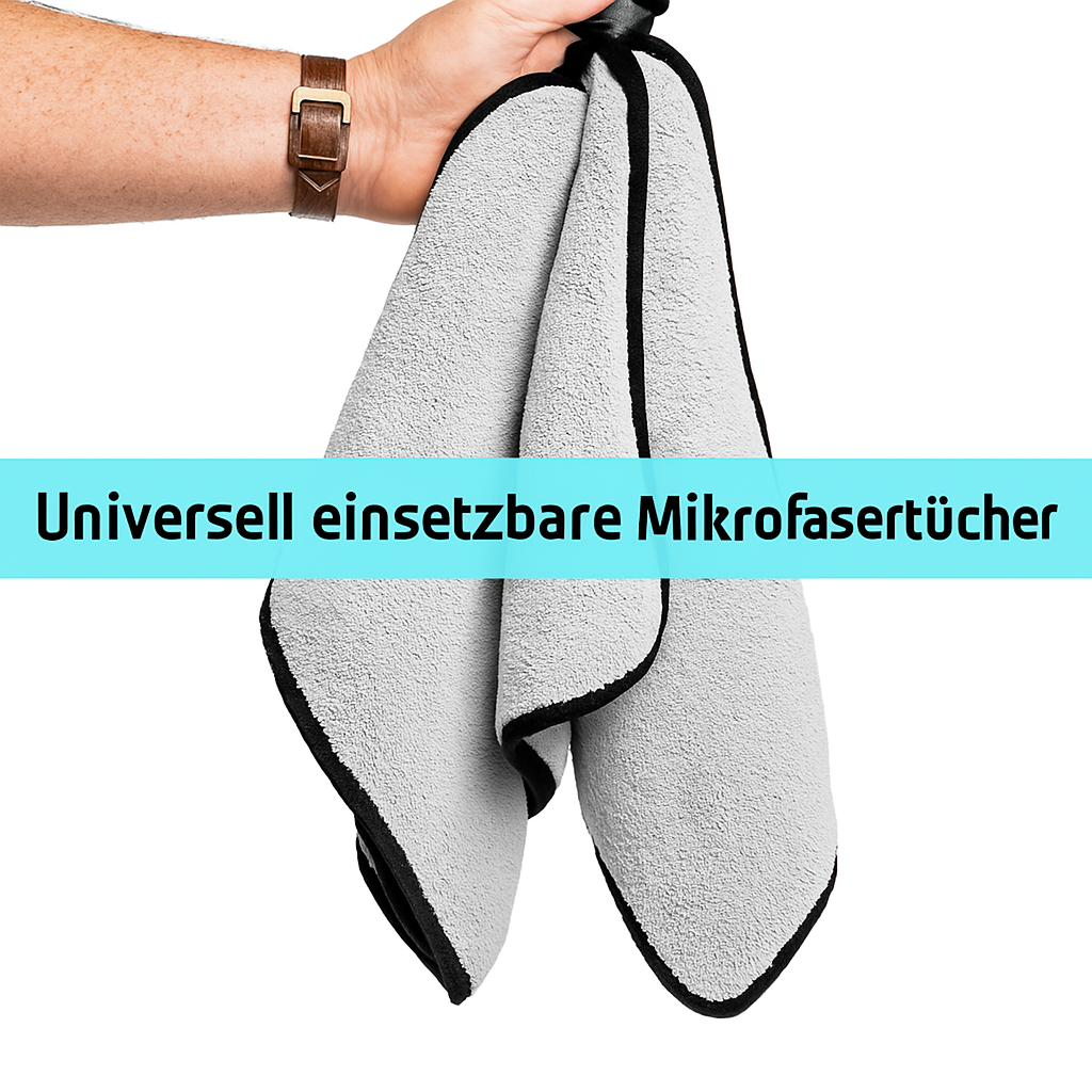 Mikrofasertücher Hellgrau – 600 GSM Premium Reinigungstücher 30×30 cm, Saugstark & Fusselfrei