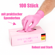 Nitrilhandschuhe Rosa – Nitril Einmalhandschuhe Puderfrei, Reißfest & Latexfrei (100 Stück)