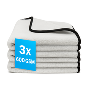 Mikrofasertücher Hellgrau – 600 GSM Premium Reinigungstücher 30×30 cm, Saugstark & Fusselfrei