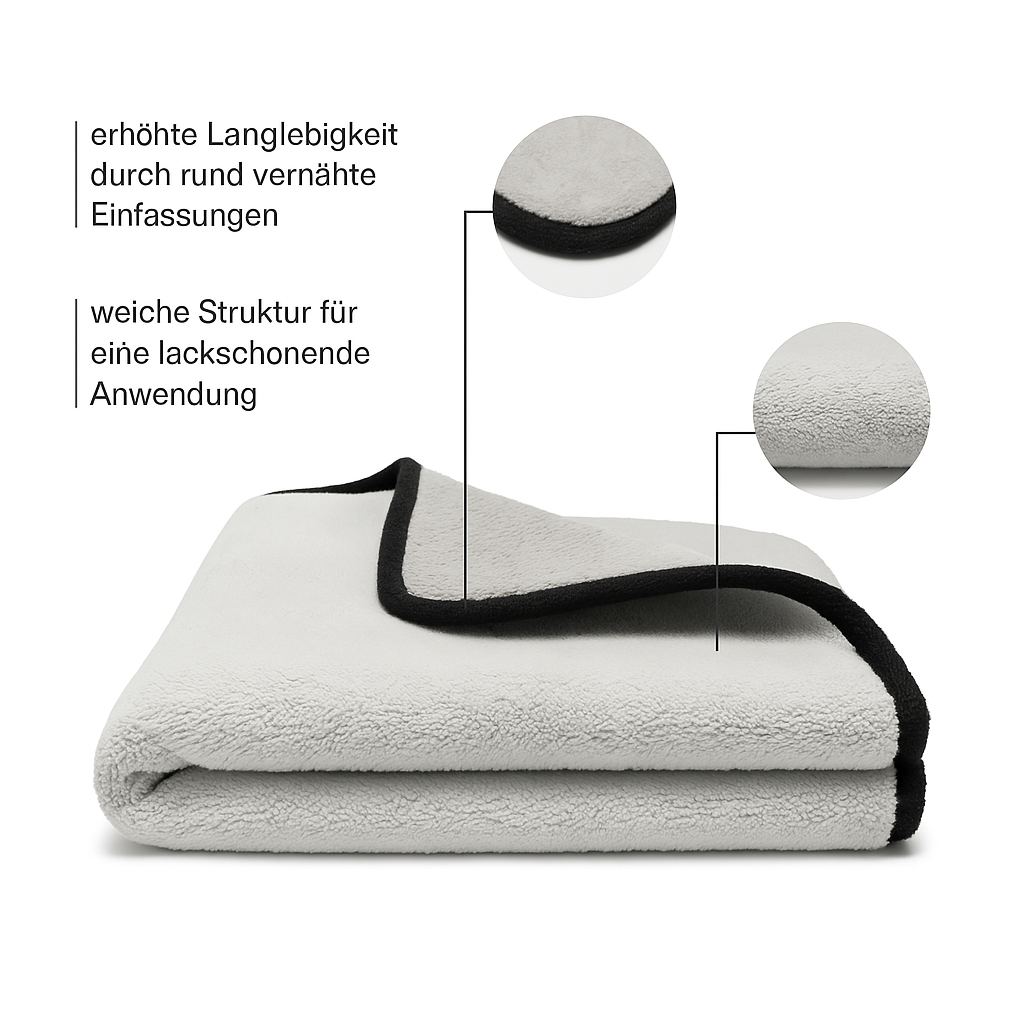 Mikrofasertücher Hellgrau – 600 GSM Premium Reinigungstücher 30×30 cm, Saugstark & Fusselfrei