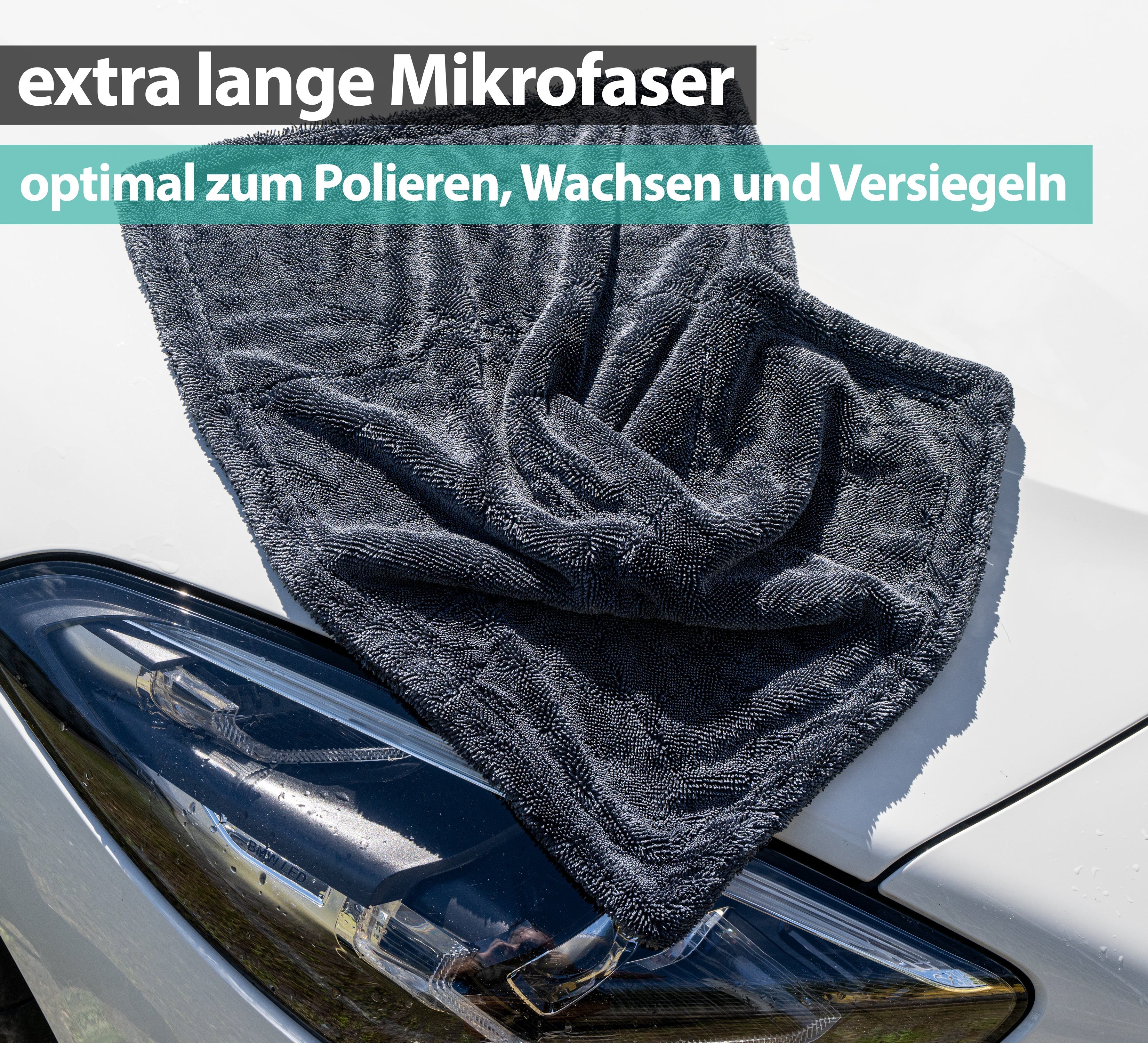 Microfiber Cloth XXL Grey – 1400 GSM Premium Drying Cloth, Extremely Absorbent & Lint-Free