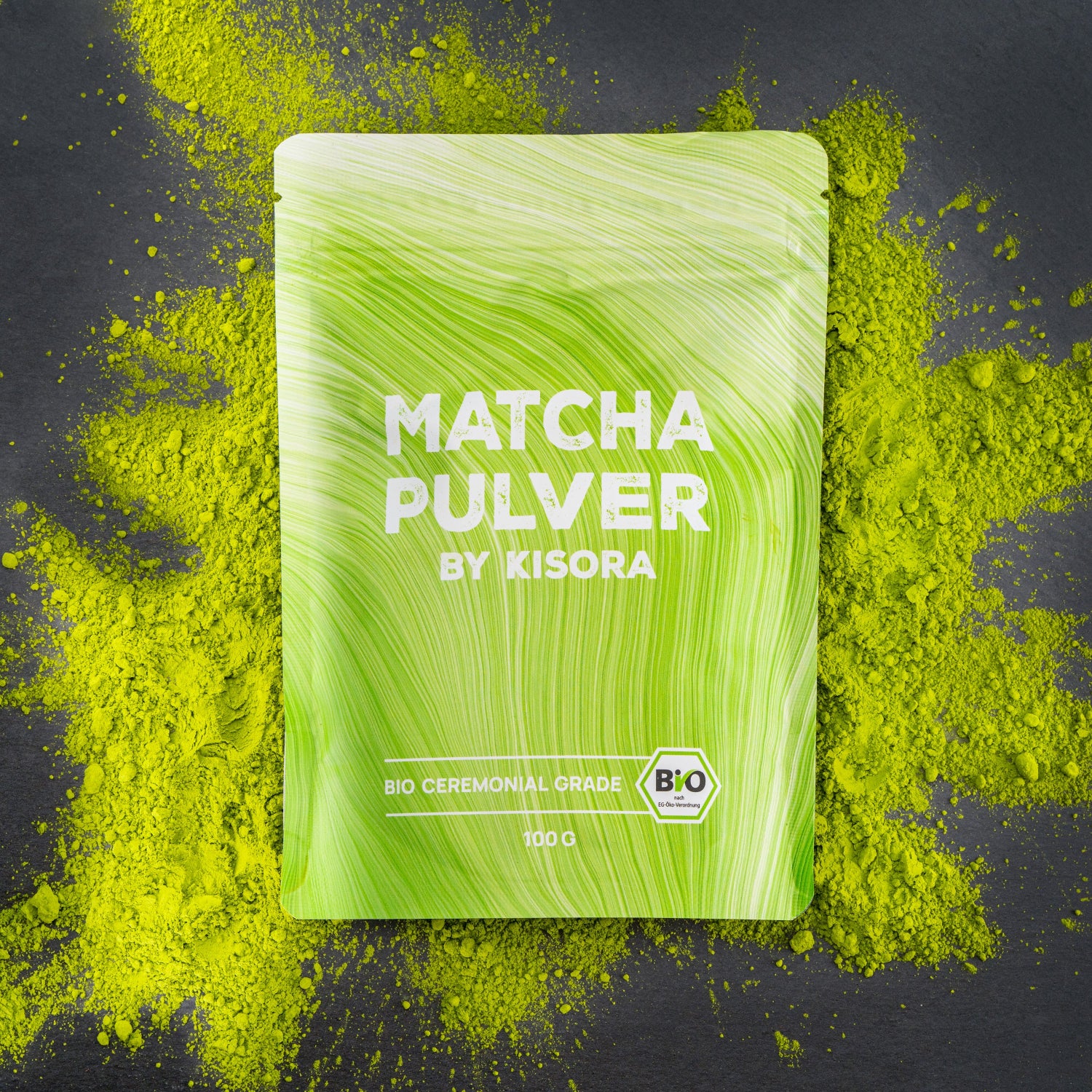 Ceremonial Matcha BIO – 100 g Premium Grüntee Pulver aus China, 100 % Organic Matcha, Marke KISORA