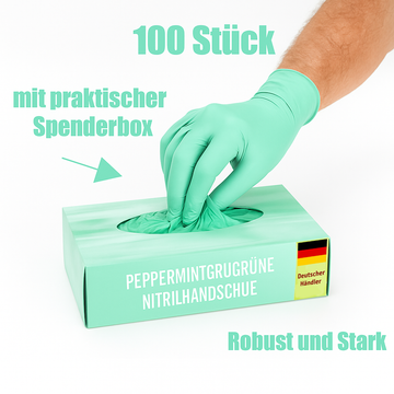Pfefferminz Version Gummihandschuhe extra stark verschiedene Farben Einweghandschuhe Einmalhandschuhe  Nitrilhandschuhe Latexfrei Puderfrei Plastikhandschuh