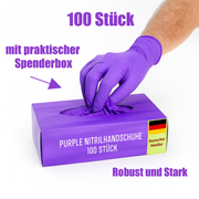 Nitrilhandschuhe Violett – Nitril Einmalhandschuhe Puderfrei & Latexfrei (100 Stück)