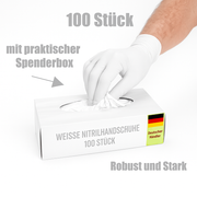 Nitrilhandschuhe Weiß – Medizinische Nitril Einmalhandschuhe, Puderfrei & Latexfrei (100 Stück)