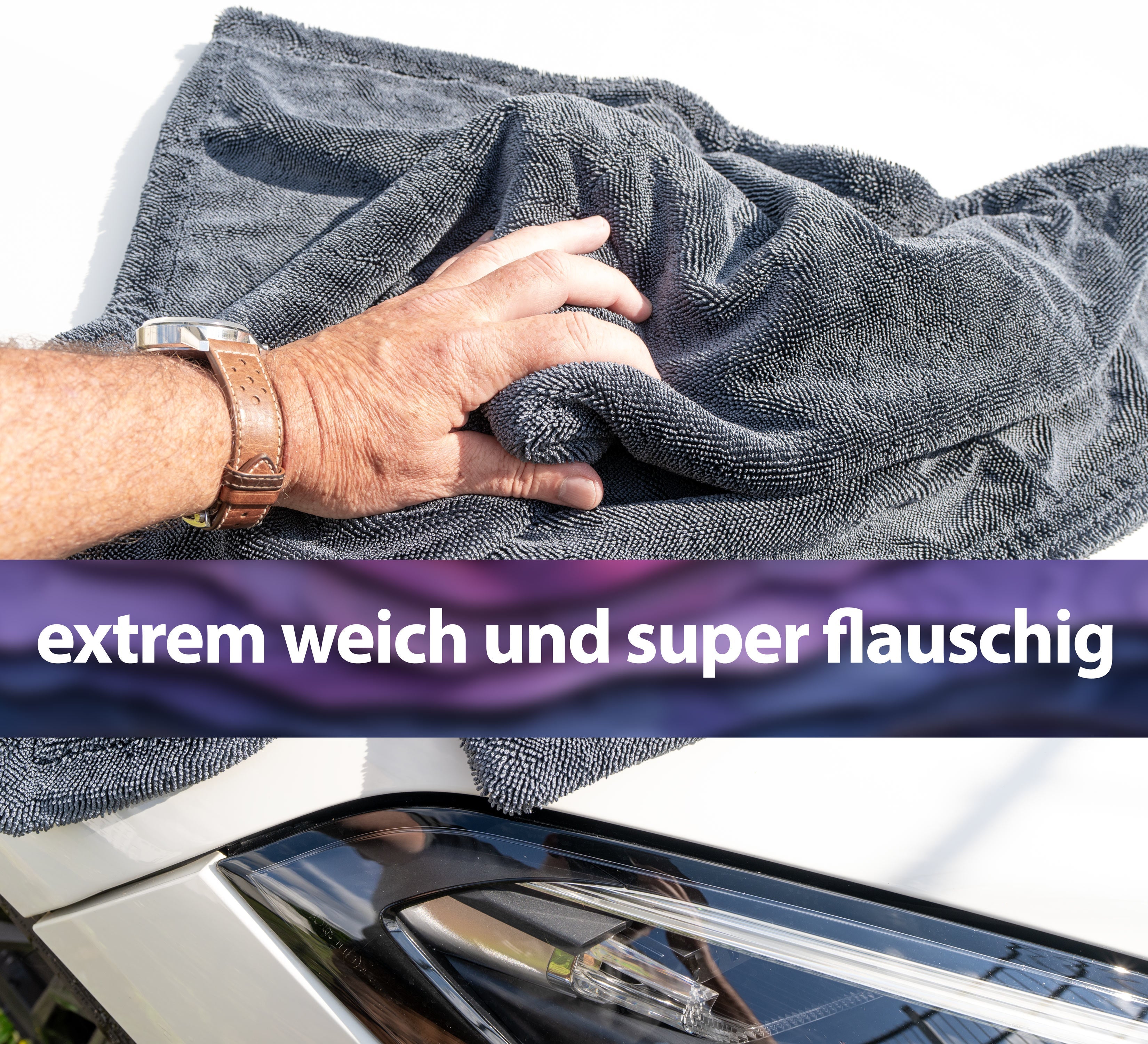 Microfiber Cloth XXL Grey – 1400 GSM Premium Drying Cloth, Extremely Absorbent & Lint-Free