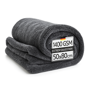 Microfiber Cloth XXL Grey – 1400 GSM Premium Drying Cloth, Extremely Absorbent & Lint-Free