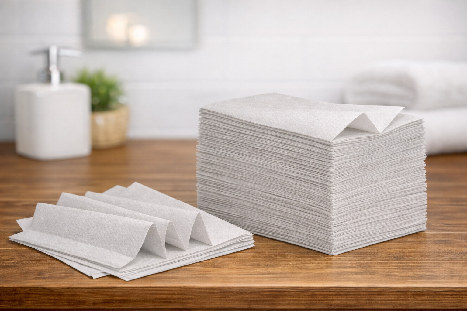 Falthandtücher 1-lagig – 25 x 23 cm – Saugstark & Hygienisch (Recycling-Papier)