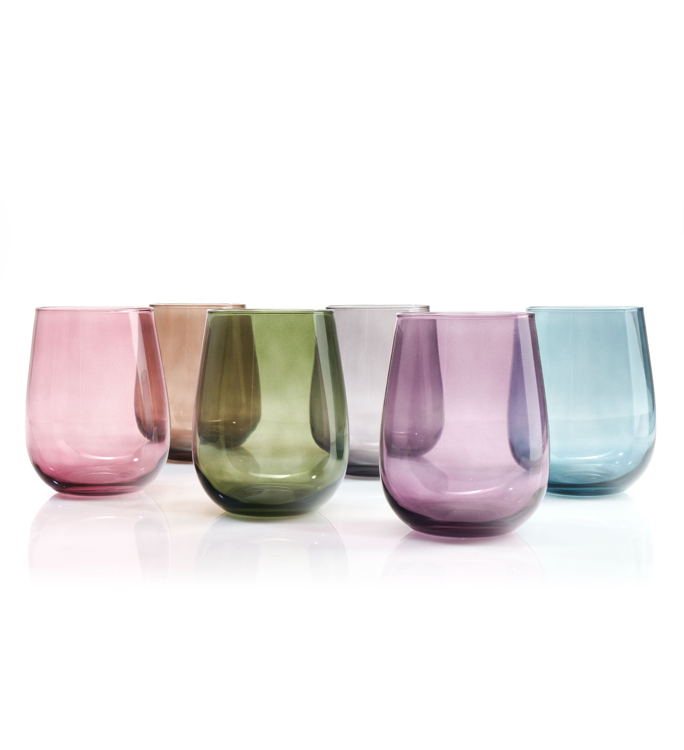 Mediterrane Gläser – 6er Set Trinkgläser im mediterranen Design, Ideal für Wasser, Saft & Cocktails