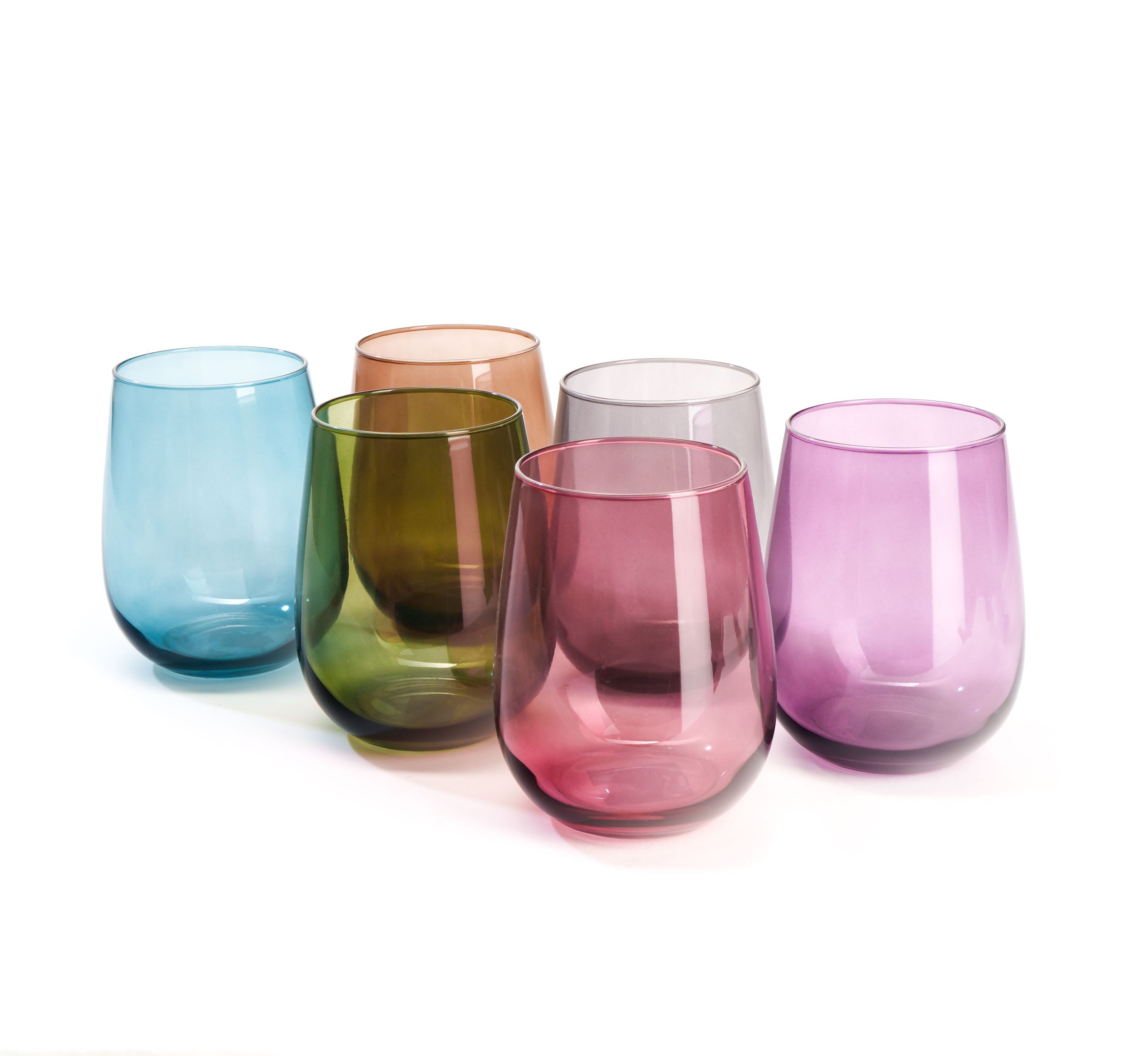 Mediterrane Gläser – 6er Set Trinkgläser im mediterranen Design, Ideal für Wasser, Saft & Cocktails