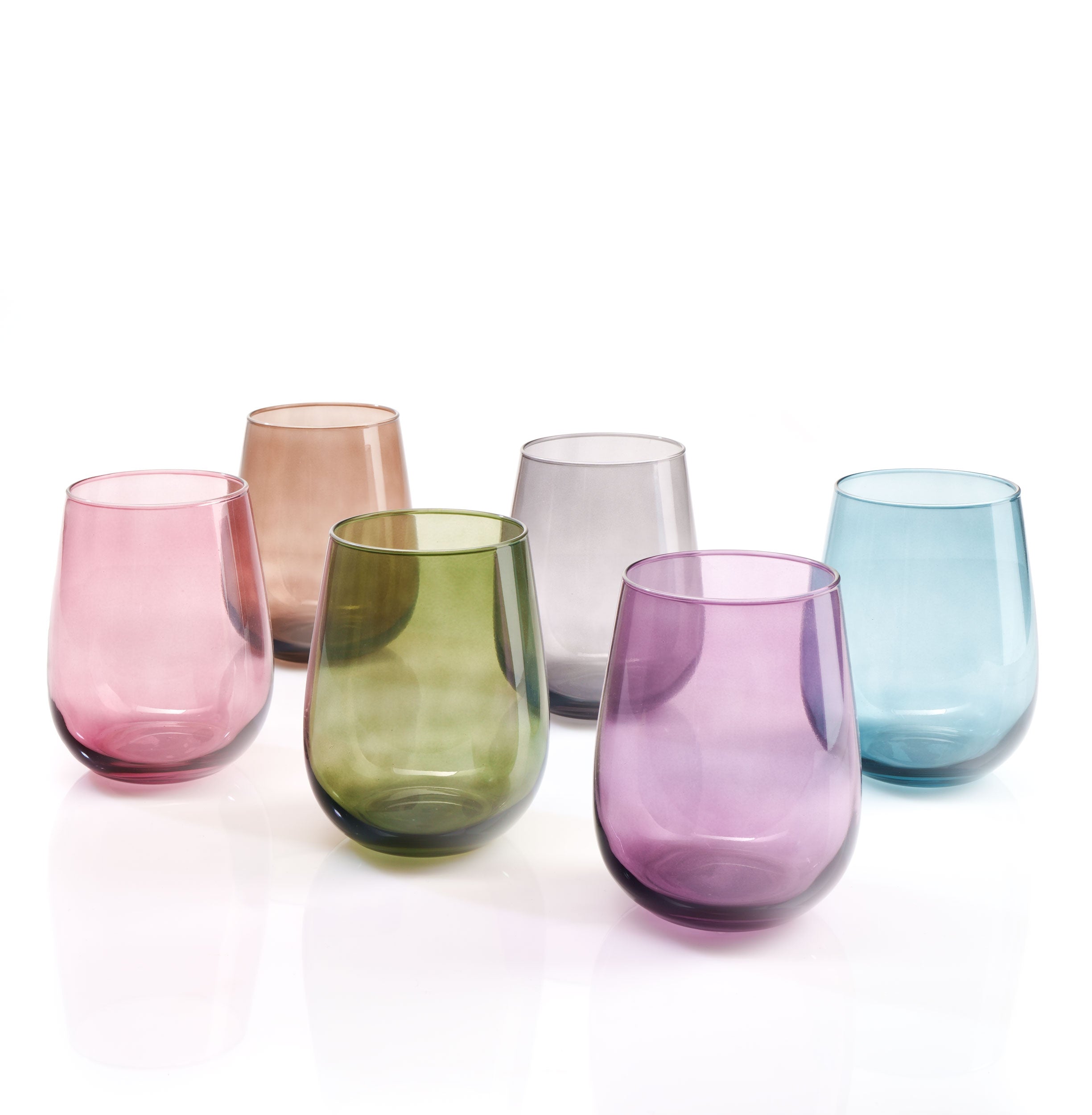 Mediterrane Gläser – 6er Set Trinkgläser im mediterranen Design, Ideal für Wasser, Saft & Cocktails